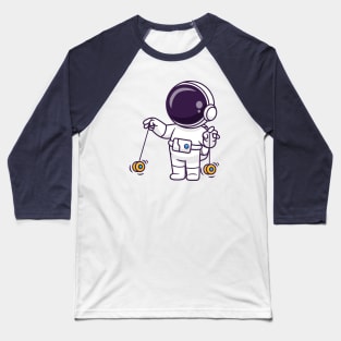 Cute Astronaut Playing Yoyo Cartoon Baseball T-Shirt